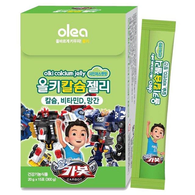 <b>아주약품</b> 올키X카봇 <b>칼슘</b>젤리 샤인머스켓맛 15p 300g 1개