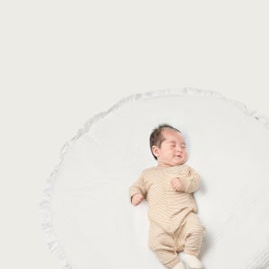 남달라 누빔 원형러그 신생아 아기 놀이매트 (순면 100수,미끄럼방지)