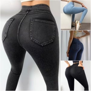 하이웨스트 청바지 허리밴딩 데님팬츠 사방스판 스키니진 슬림핏 밑위긴 포켓