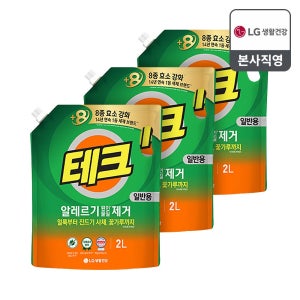 테크 진드기 알레르기 원인 제거 액체세제 일반 리필 2L 3개