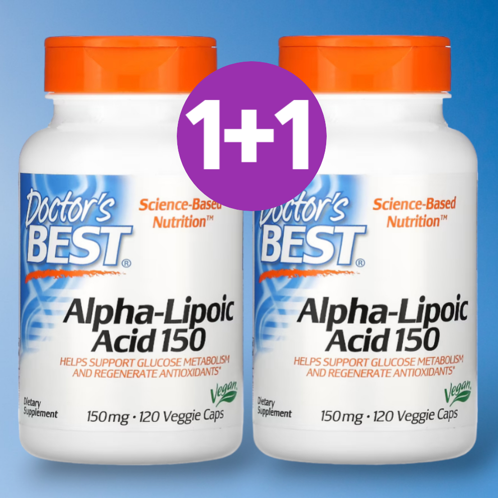 1+1 닥터스베스트 <b>알파리포산 150mg</b> 120캡슐 2통