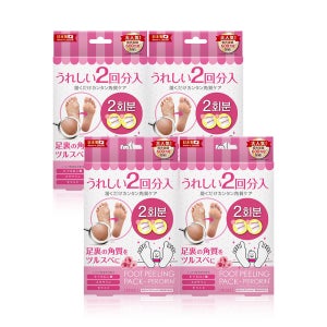 발팩장인 페로린 뒤꿈치갈라짐 각질제거 필링팩 발바닥 굳은살 연화제 풋마스크 4박스(8회분) 로즈향 뒷꿈치