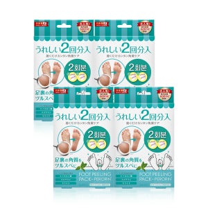 발팩장인 페로린 뒤꿈치갈라짐 각질제거 필링팩 발바닥 굳은살 연화제 풋마스크 4박스(8회분) 민트향 뒷꿈치