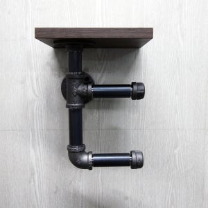 빈티지 2단 휴지걸이 파이프 벽 선반 다용도 미니 선반