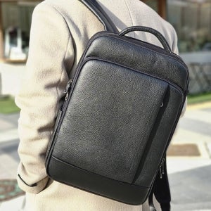 남자 가죽 직장인 비즈니스 17인치노트북백팩