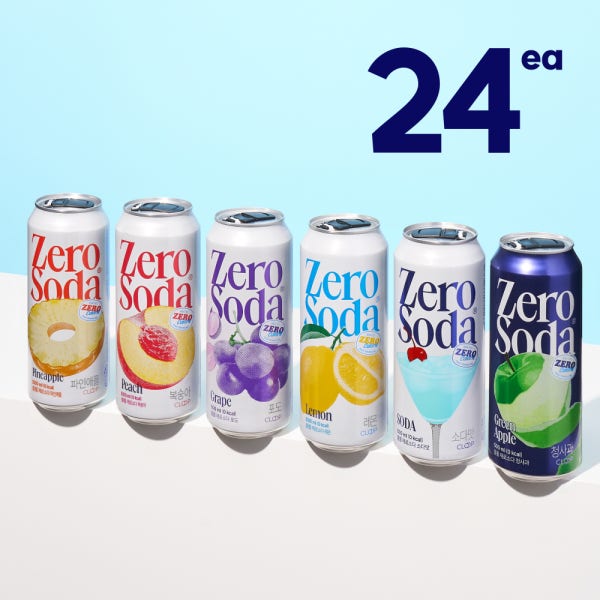 클룹 제로소다 제로 탄산음료 6종 500ml, 24개