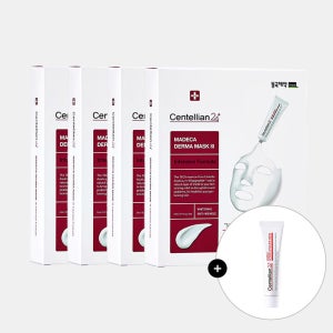 동국제약 센텔리안24 마데카 더마마스크3 인텐시브포뮬러 10매 x 4박스 +아이크림 15ml / 1일 1팩, 병풀 추출, 테카, 저자극, 미백 탄력 수분 피부장벽 보습에 도움