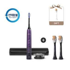 필립스 소닉케어 전동칫솔 칫솔모 세트 다이아몬드클린 9000 스페셜에디션 퍼플블랙