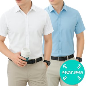 레디핏 남자 사방스판 구김없는 링클프리 블랙 네이비 그레이 긴팔 반팔 와이셔츠