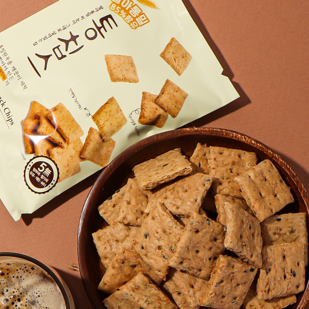 통밀칩 5봉 단백질칩 프로틴 스낵 사무실 임산부 통밀 간식 칼로리낮은 단백칩 건강한 과자