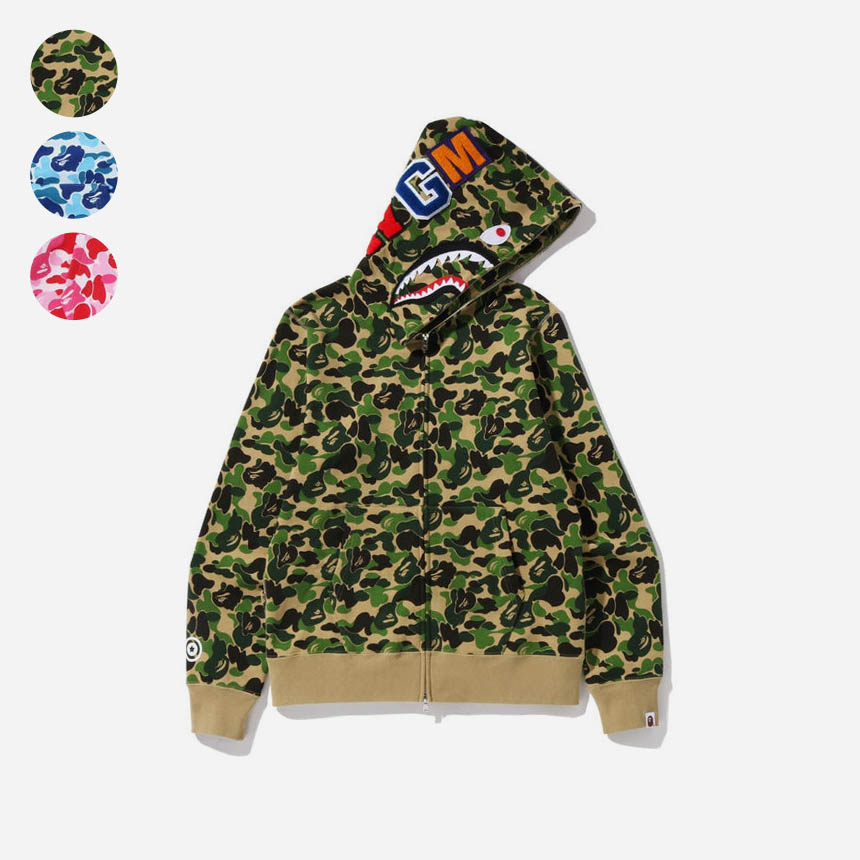 [관세없음] 베이프 ABC 카모 샤크 풀 후드 집업