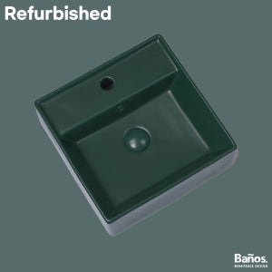 [리퍼브] 바노스 바스핏 무광 다크 그린 벽걸이 컬러 간이 세면기 400 BW-203MDG