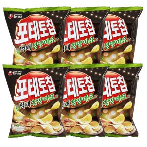 농심 포테토칩 먹태 청양마요 50g x 6개