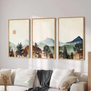 추상 자연 수채화 풍경 산 벽 아트 캔버스 그림 포스터 거실 장식