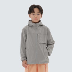 [스노우피크 어패럴] 키즈 루트 아웃포켓 바람막이 Fog Gray (S24MKRWB80)