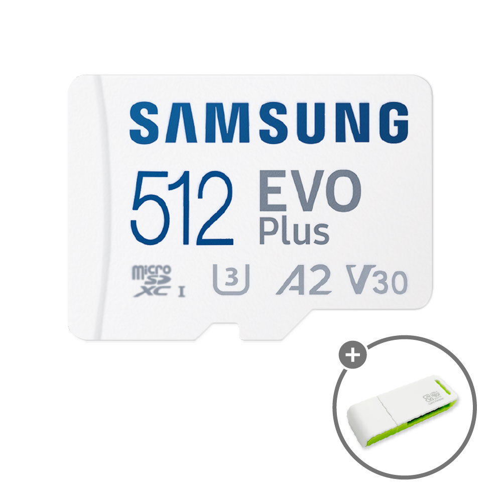 삼성 마이크로 SD카드 EVO Plus 외장메모리카드 microSD 512GB+리더기