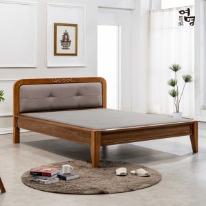 여명흙침대 퀸 Q 패브릭핀 침대(황토볼 흙 돌 맥반석 칠보석 세라믹 연옥)