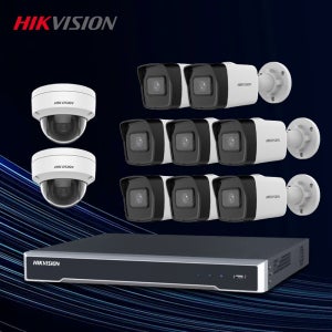 하이크비전 400만화소 IP 카메라10대 (실내2+실외8) CCTV 자가설치 세트 POE