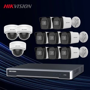 하이크비전 400만화소 IP 카메라11대 (실내3+실외8) CCTV 자가설치 세트 POE