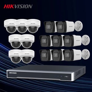 하이크비전 400만화소 IP 카메라15대 (실내7+실외8) CCTV 자가설치 세트 POE