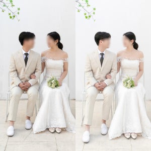 5+2 당일작업 청첩장 합성전문 가족사진보정 포토샵사설업체 웨딩사진보정 결혼식 기념 돌스냅