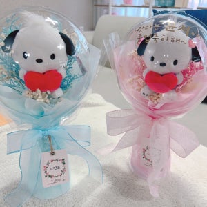 인형꽃다발 꽃풍선 포차코인형 생일 졸업식 레터링 자유문구가능 입학식 유치원졸업 선물
