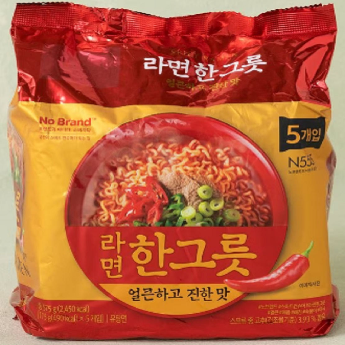 노브랜드 라면한그릇 얼큰한맛 115g 5개입