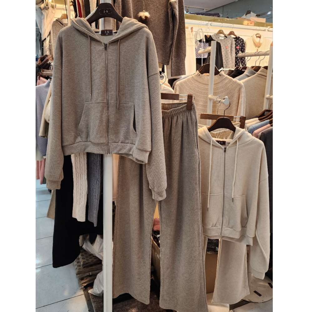 [무배]JK겉기모 or 왕기모벨벳 여성 국산 골지후드집업 트레이닝세트 데일리 꾸안꾸 셋업