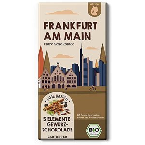 독일직구 프랑크푸르트 ON MAIN 5가지 향신료 in zartbitter / 공정무역 & 바이오시티 초콜릿 / (1정 75g)