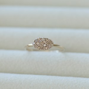 14k18k 꼬냑 다이아 애끼 반지 애끼링 리얼화이트(샴페인골드) 오벌쉐입