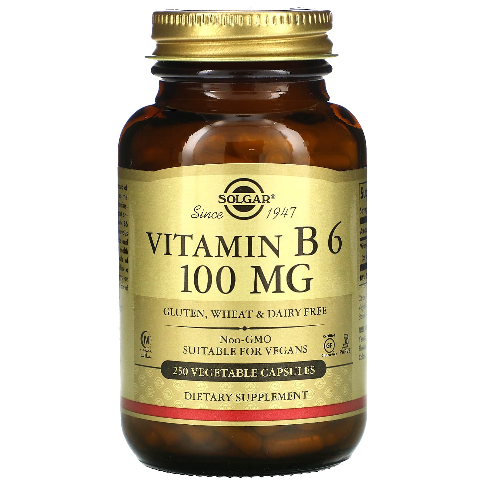 솔가 <b>비타민B6</b> 100mg 베지캡슐 250정
