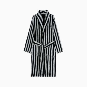 테토 스트라이프 블랙 수피마 바스 로브