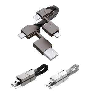6IN1 CtoC USB A 라이트닝8핀 충전데이터 케이블 젠더 보조배터리 16cm