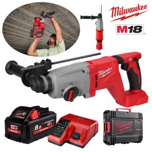 milwaukee 일자형 충전해머드릴 (26mm) M18 SDS-plus BLHACD26-80 (18V 8.0Ah) 3-MODE/로터리 함마드릴