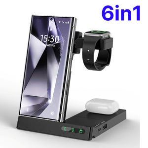 iWhere 6in1 무선충전기 폴더블 갤럭시워치 애플워치 접이식 여행용 IQW-6300D