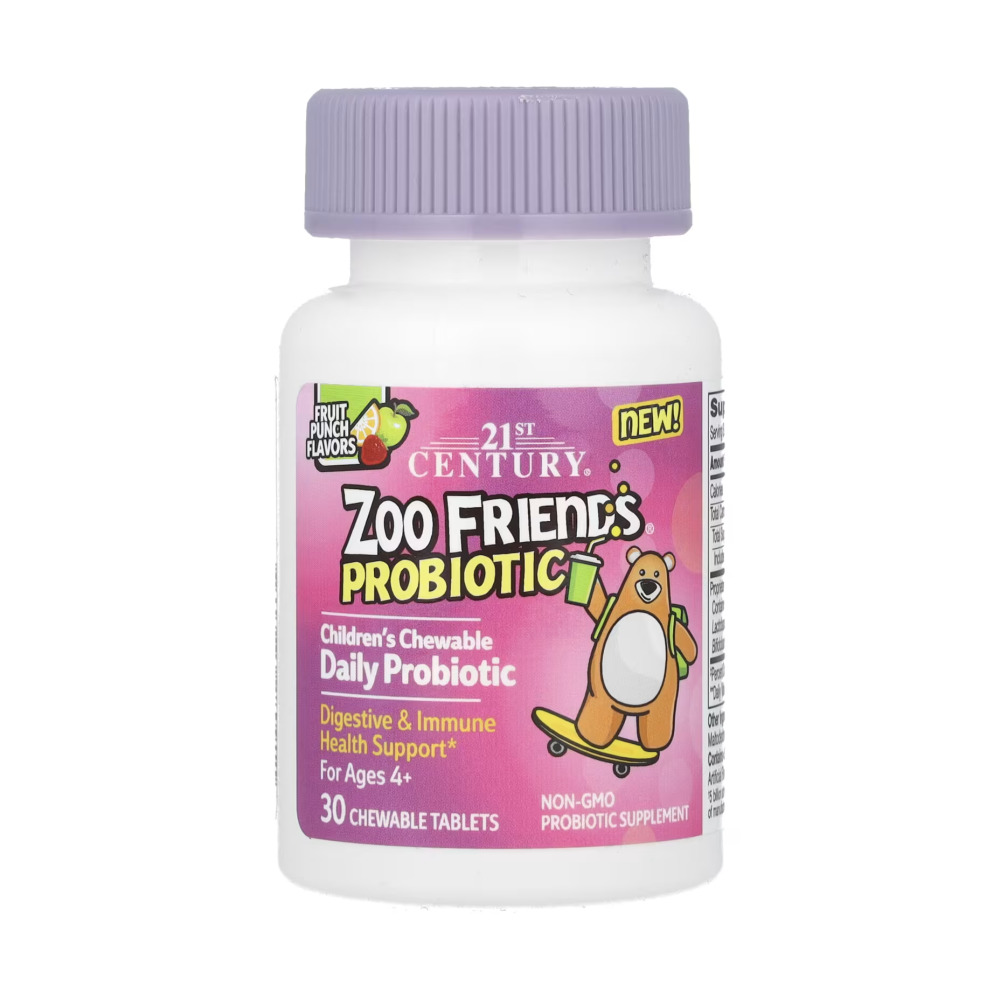 21세기 동물원 친구들 칠드런 츄어블 프로바이오틱 4세<b>이상</b> 과일맛 30츄어블정 수크랄로스