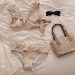 메라비 프릴 골지 랩 비키니 수영복 바캉스 호캉스