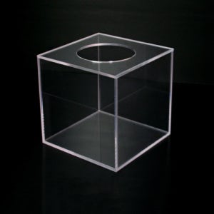 응모함 투명 아크릴 추첨함 명함응모함 뽑기함 15x15x15cm 두께3mm