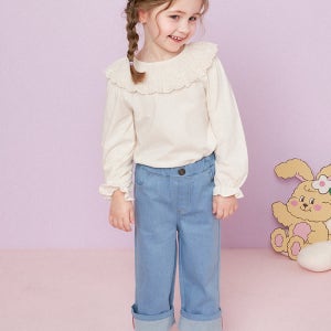 [헤이미니] 러브베어앤퍼피롤업데님팬츠