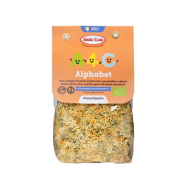 달라코스타 알파벳 유기농 아기파스타면 종류 숏파스타 마카로니 듀럼밀세몰리나면 200g