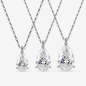 14k 18k 페어컷 랩 다이아몬드 목걸이(1캐럿/2캐럿/3캐럿) / 프로포즈 예물 팬시컷 기념일