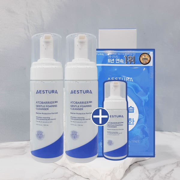 1+1 에스트라 아스트라 아토베리어365 버블클렌저 150ml+50ml+마스크팩1매 젠틀포밍클렌저