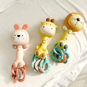 해피플레이 신생아 아기 딸랑이 치발기 장난감 흔들어 멜로디봉