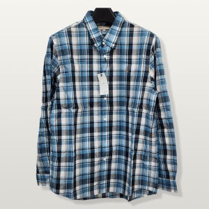 빈폴 멘 아울렛 남자 체크 셔츠 블루 긴팔 공대생 남방 H-164C31P