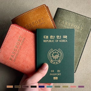 푸에블로가죽 손바느질 핸드메이드 여권지갑 이니셜각인