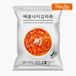 새싹푸드 매콤 낙지김치죽 500g 냉장 간편죽 건강 영양식 아침 식사대용 파우치 죽 간식