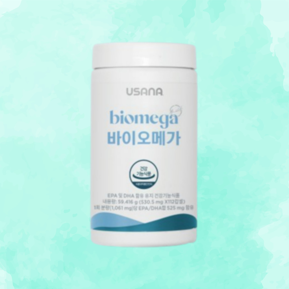 <b>유사나</b> 정제어유 불포화 지방산 1050mg, <b>DHA</b>, EPA 오메가3 바이오메가 112캡슐