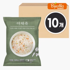 새싹푸드 야채죽 500g x10개 냉장 간편죽 건강 영양식 아침 식사대용 파우치 죽 간식