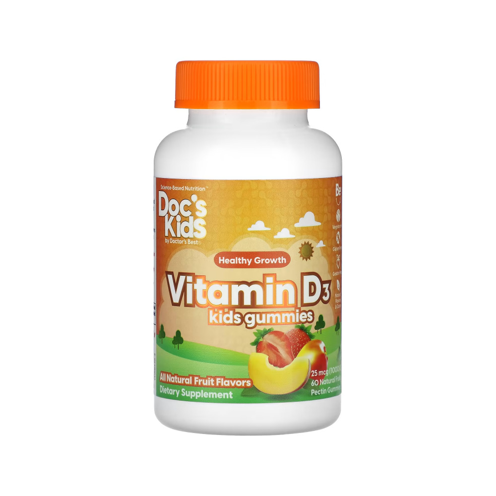 닥터스베스트 <b>키즈 비타민D3구미</b> 내츄럴 후르츠 <b>25mcg</b> 60<b>구미</b>