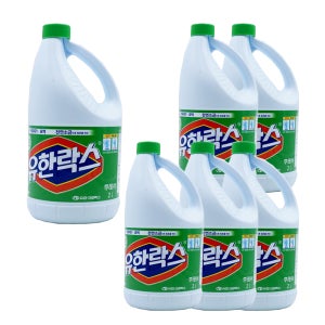 유한락스 후레쉬 2L 6개 살균 소독 표백 악취제거 곰팡이 화장실 청소 크로락스 허브향